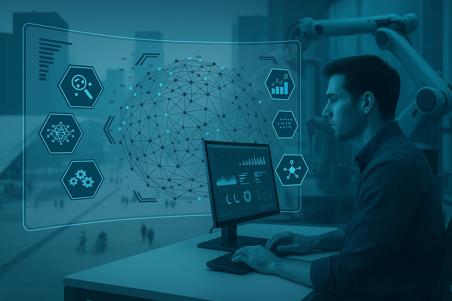 Equipo E2A Systems en oficina de desarrollo tecnológico